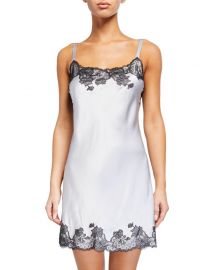 Josie Natori Lolita Scalloped Silk Chemise at Neiman Marcus